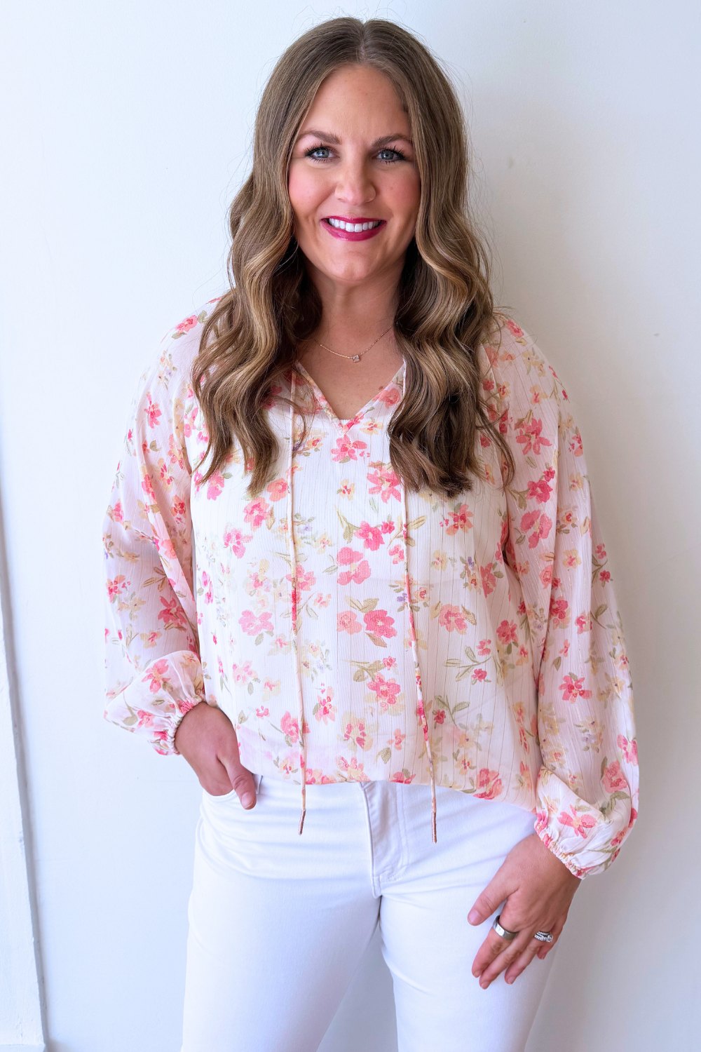Ruffle Collar Peasant Blouse - The 308 Boutique