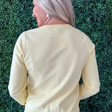 Button Front Crew Neck Long Sleeve