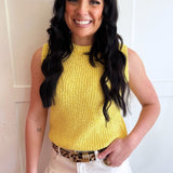 Relaxed Fit Crew Neck Sleeveless Top