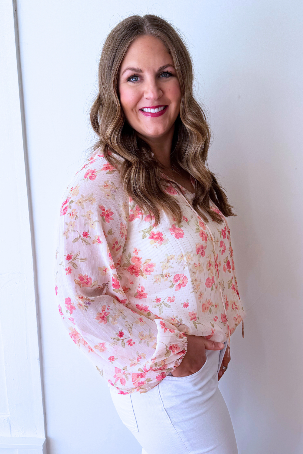 Ruffle Collar Peasant Blouse - The 308 Boutique
