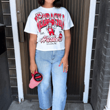 Luna High Rise Crop Bowed Denim