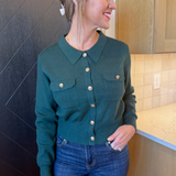 Gold Button Knit Cardigan