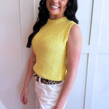 Relaxed Fit Crew Neck Sleeveless Top