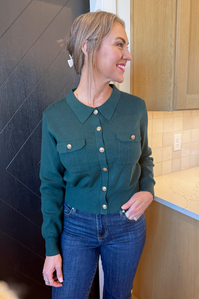 Gold Button Knit Cardigan