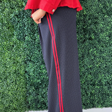 Wide Leg Pleated Trouser w/ Side Stripe 30" ins - The 308 Boutique