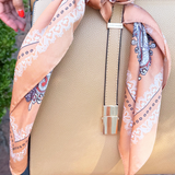 Paisley Medallion Print Satin Square Scarf
