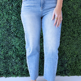 Slouchy Cropped Barrel Jeans with Curved Side Seam Detail