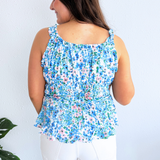 Smock Waist Floral Tank Top