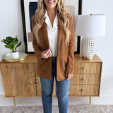 Faux Suede Relaxed Fit Blazer