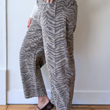 Zebra Print Barrel Jeans