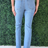 Kelly High Rise Kick Flare Side Inset Raw Hem
