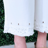 Stride Crop Wide Leg w/ Embroidered Hem 26' - The 308 Boutique