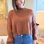 Cropped Drop Shoulder Sweater - The 308 Boutique