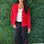 Wide Leg Pleated Trouser w/ Side Stripe 30" ins - The 308 Boutique