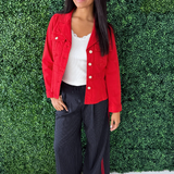 Wide Leg Pleated Trouser w/ Side Stripe 30" ins - The 308 Boutique