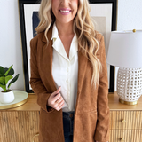 Faux Suede Relaxed Fit Blazer