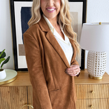 Faux Suede Relaxed Fit Blazer