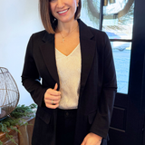 Solid Boyfriend Blazer W/ Princess Darts