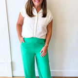 Cap Sleeve Button Down Blouse