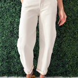 High Rise Relaxed Barrel Cuffed Pants