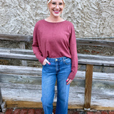 Center Seam Boat Neck Sweater - The 308 Boutique