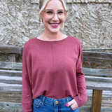 Center Seam Boat Neck Sweater - The 308 Boutique