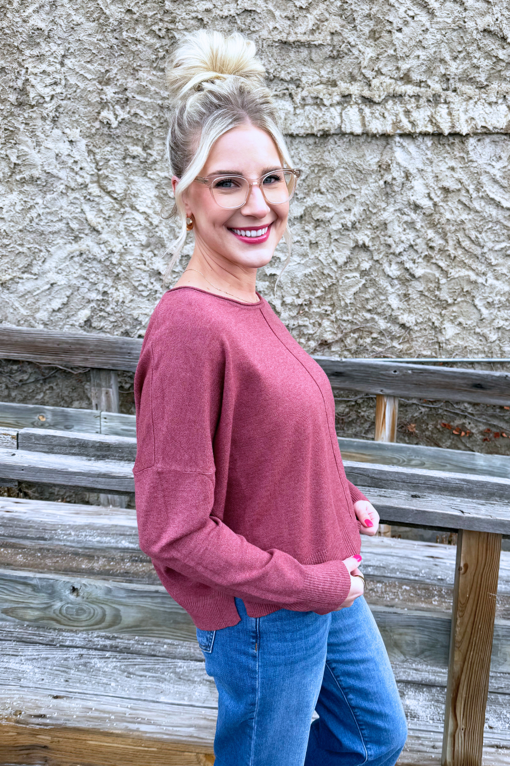 Center Seam Boat Neck Sweater - The 308 Boutique