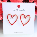 Rhinestone Open Heart Stud Earrings - The 308 Boutique