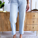 Kennedy Crop Straight w/ Wide Hem & Slit