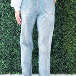 Faux Denim Track Pants - The 308 Boutique