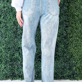 Faux Denim Track Pants - The 308 Boutique