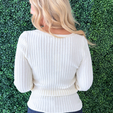 Plunging V Neck Sweater Top