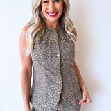 Crew Neck Split Front Vest