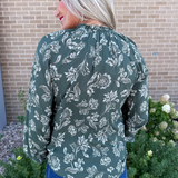 Painterly Sarasa Ruffle Blouse