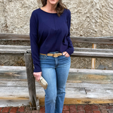 Center Seam Boat Neck Sweater - The 308 Boutique