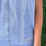 Mini Denim Dress w/ Stitch Detail