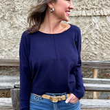 Center Seam Boat Neck Sweater - The 308 Boutique
