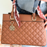 Quilted Square Handbag w/ Handkerchief