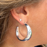 1.5" Chunky Metal Hoop Earrings