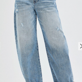 Slouchy Ankle Length Barrel Jeans with Cuffs