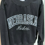 Huskers Polka Dot Cursive Mockneck