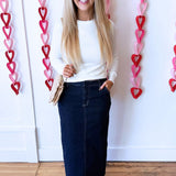 High Waisted Denim Skirt