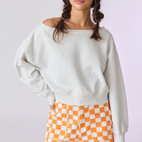 Alina Off Shoulder Cropped Sweatshirt