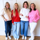 Oversize Drop Shoulder Reversible Mock Neck Sweatshirt - The 308 Boutique