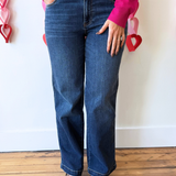 Pattie High Rise Straight Leg Back Darts 5 Pockets - The 308 Boutique
