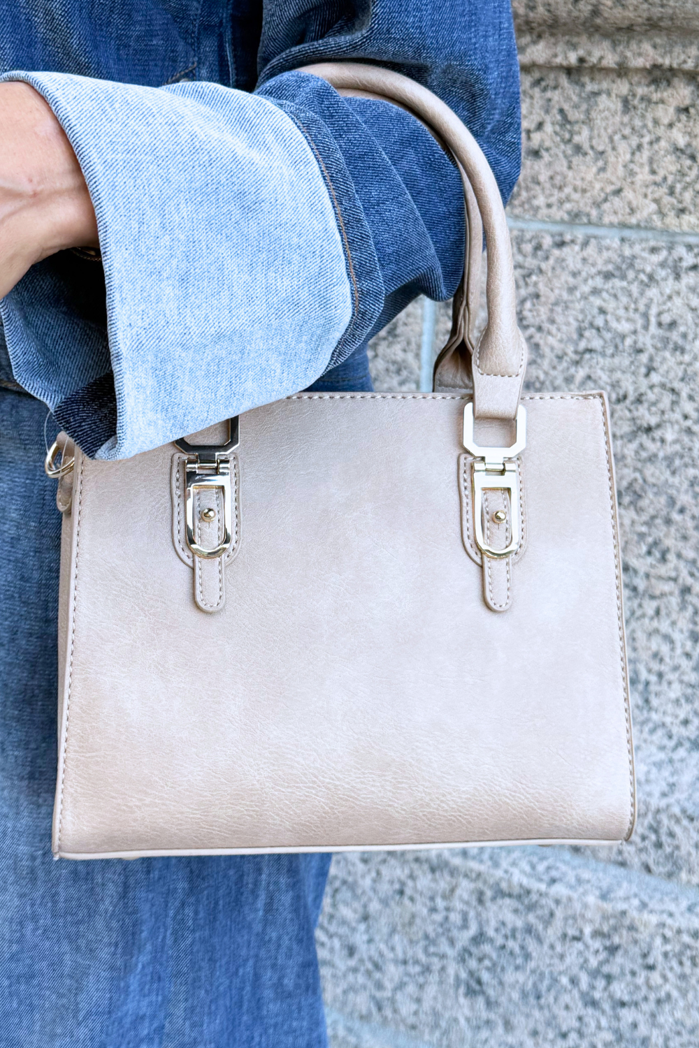 Buckle Detail Square Handbag