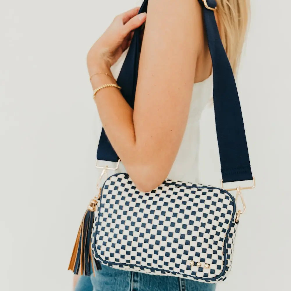 Woven Willow Camera Crossbody Bag