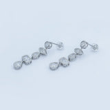 Gold Geometric CZ Bezel Drop Stud
