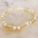 Gold Dipped Ball Beaded Bracelet with Pearls