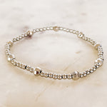 Gold Dipped Ball Beaded Bracelet with Faceted Beads - The 308 Boutique